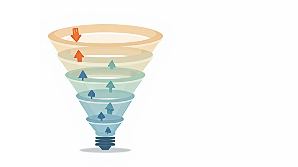 Diagramme montrant un flux de prospects convertis en clients payants grâce à un entonnoir de vente structuré