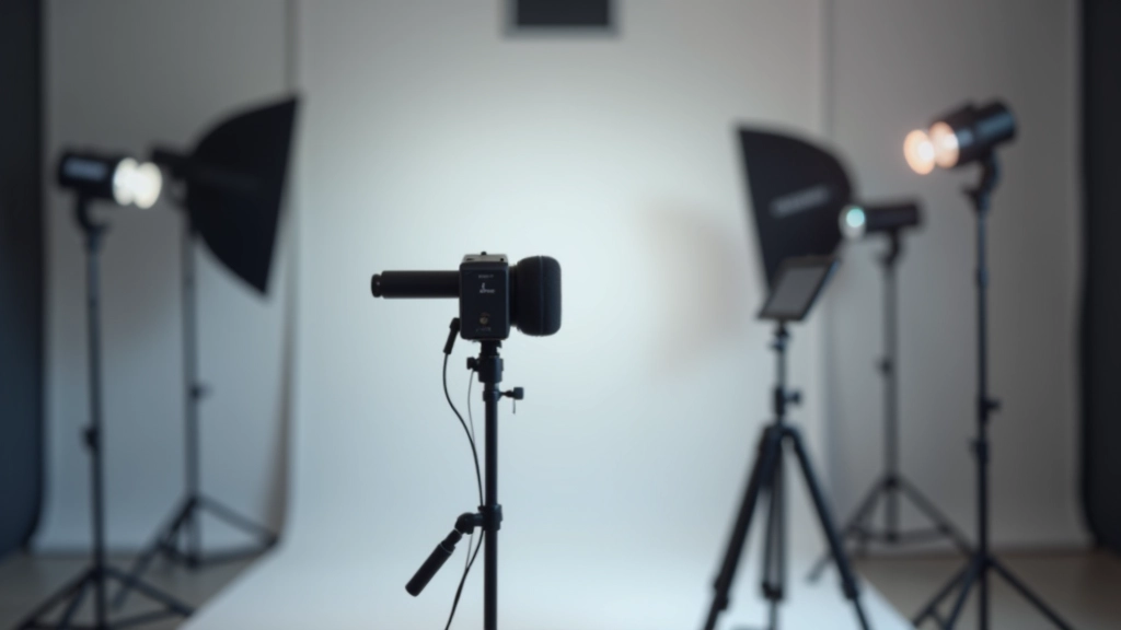 Caméra de cinéma professionnelle avec microphone et équipement d'enregistrement de webinaire dans un studio