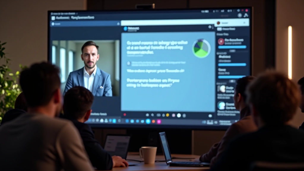 Présentation webinaire en direct avec participants en arrière-plan