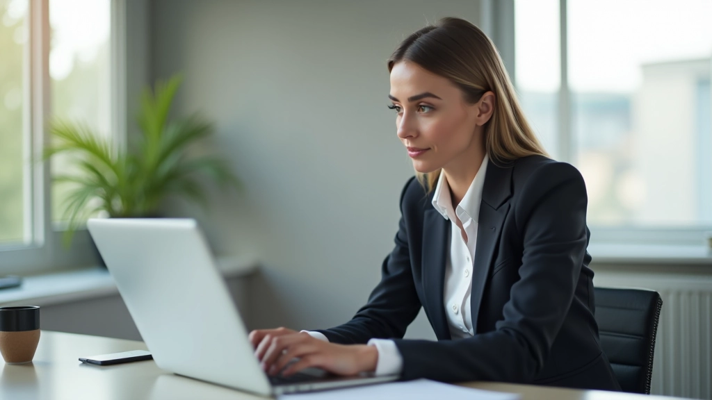 Personne lisant des emails de prospects intéressés dans une boîte de réception professionnelle
