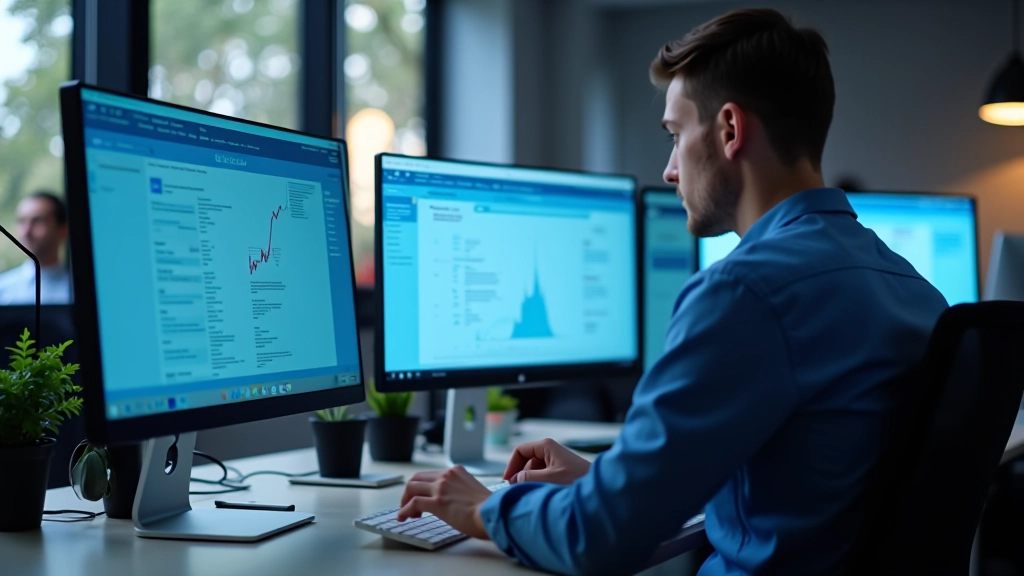 Interfaces d'outils d'email marketing affichées sur plusieurs écrans d'ordinateurs